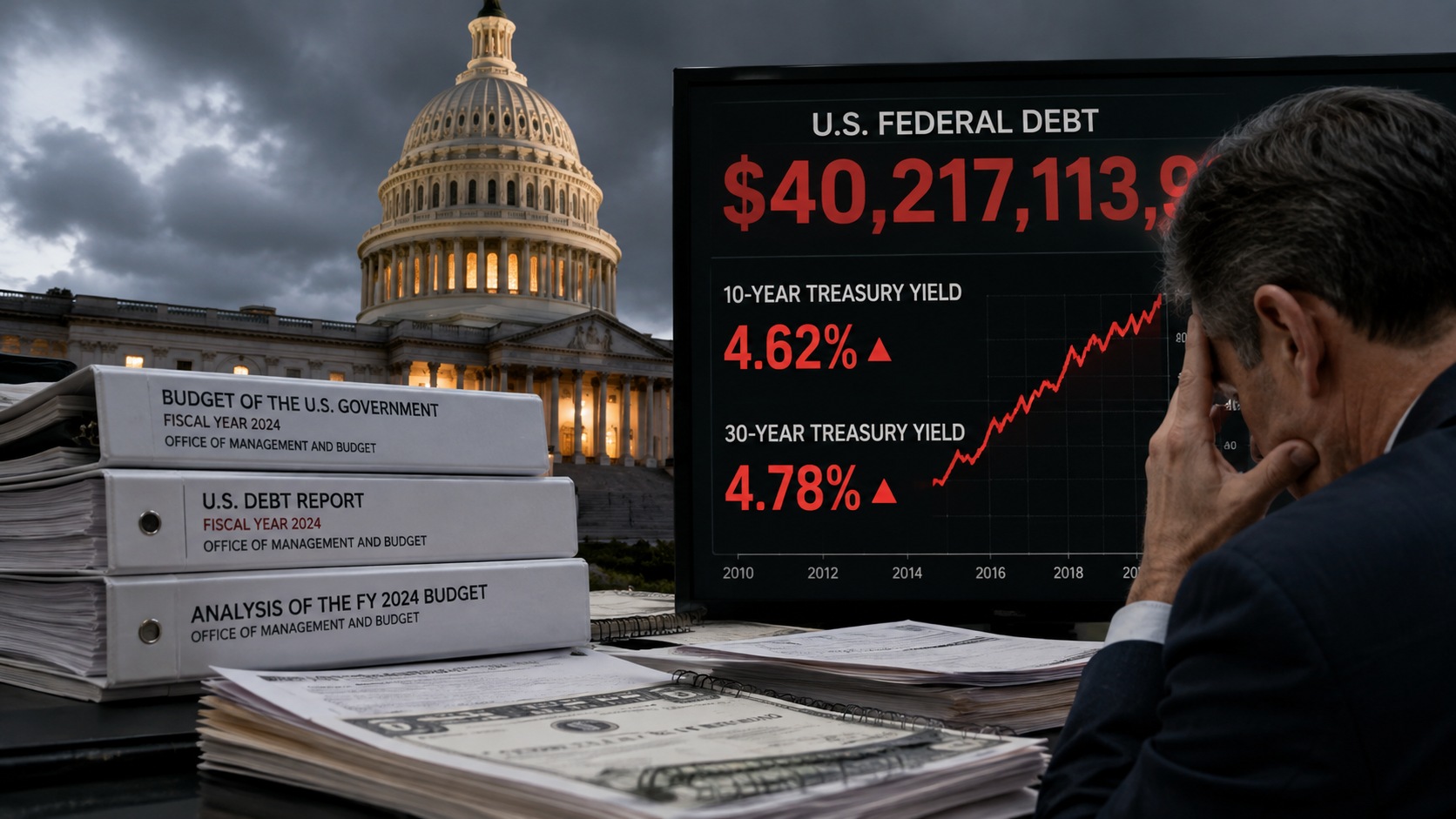 La deuda federal de EE. UU. supera los $40 billones mientras sube el costo de financiarla