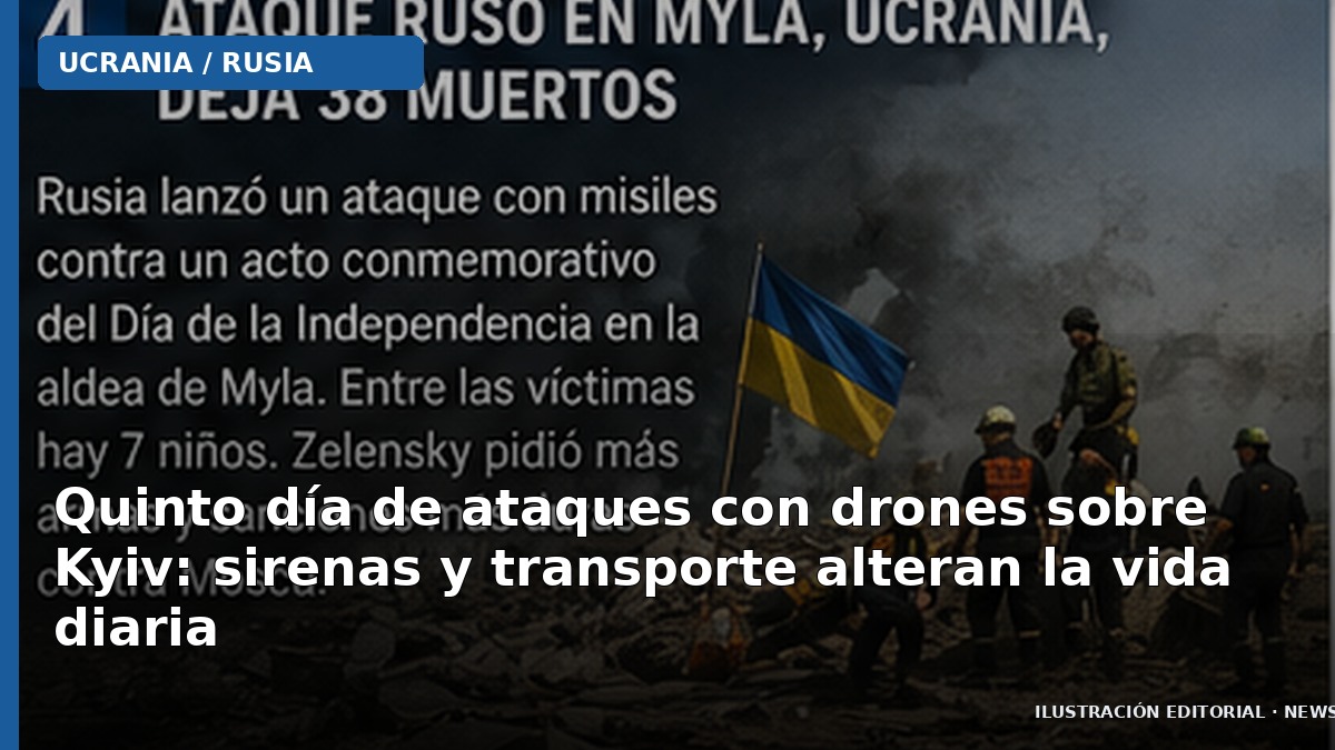 Quinto día de ataques con drones sobre Kyiv altera transporte y vida cotidiana