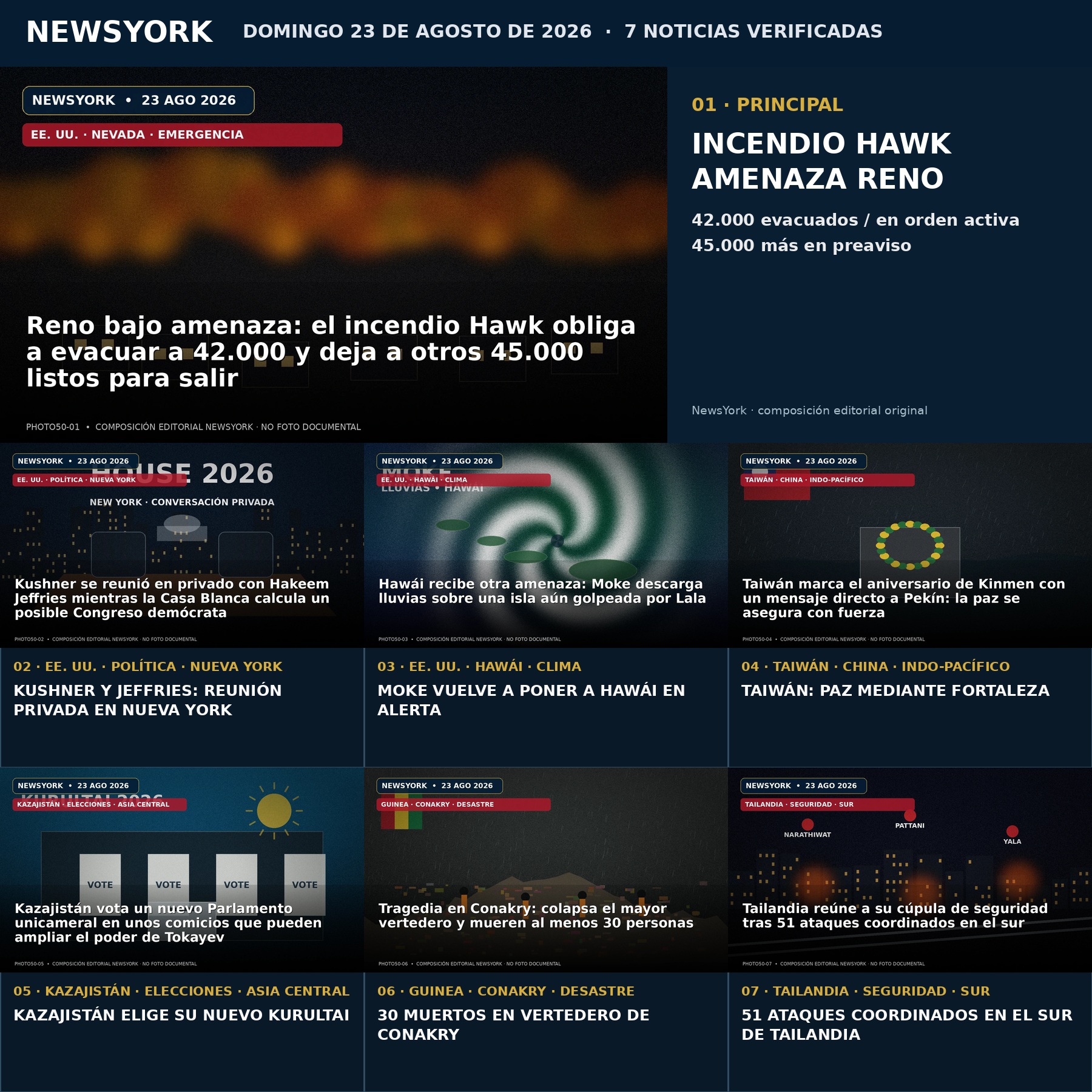 Collage NewsYork del 23 de agosto de 2026