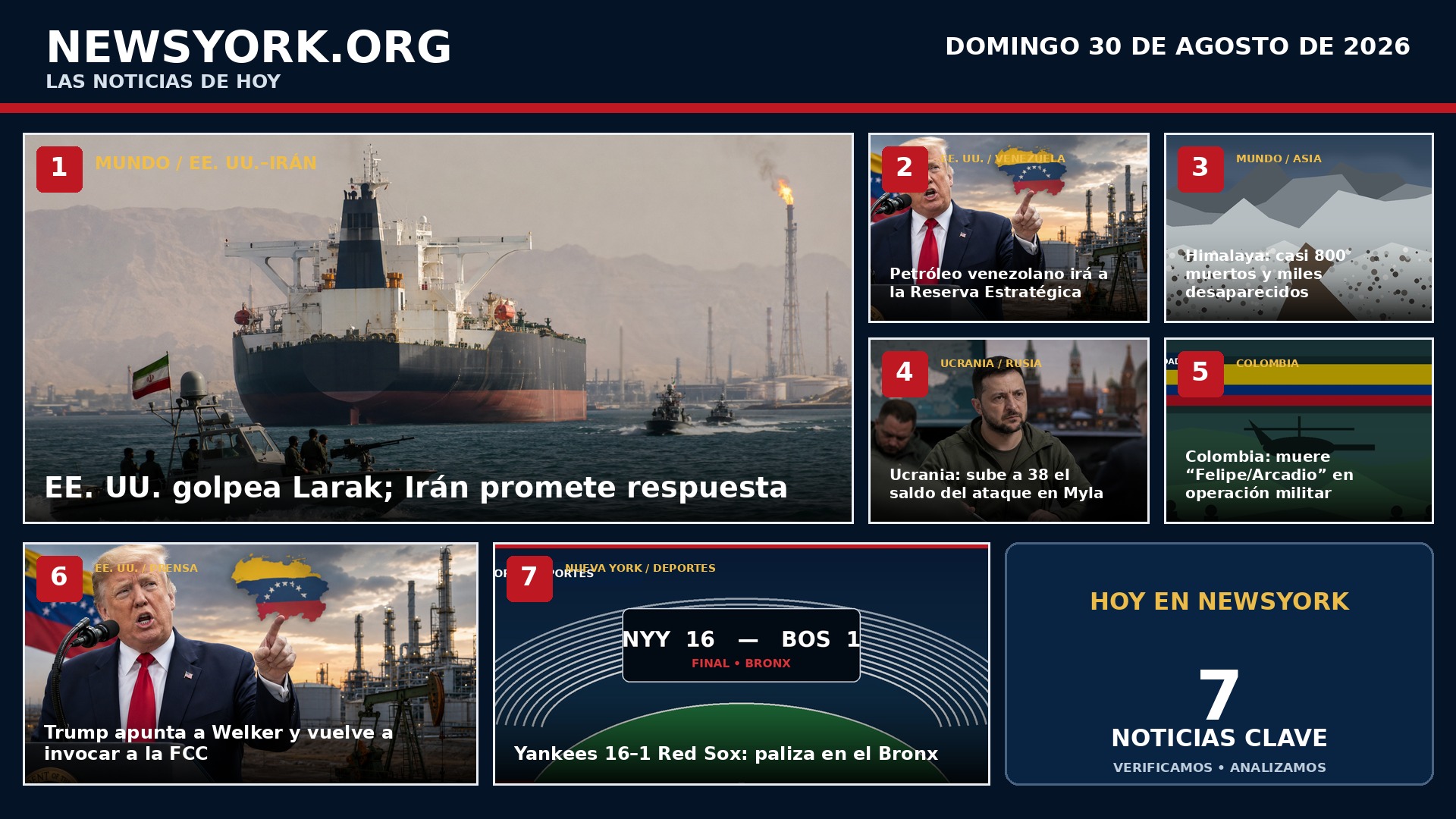Noticias de hoy 30 de agosto de 2026