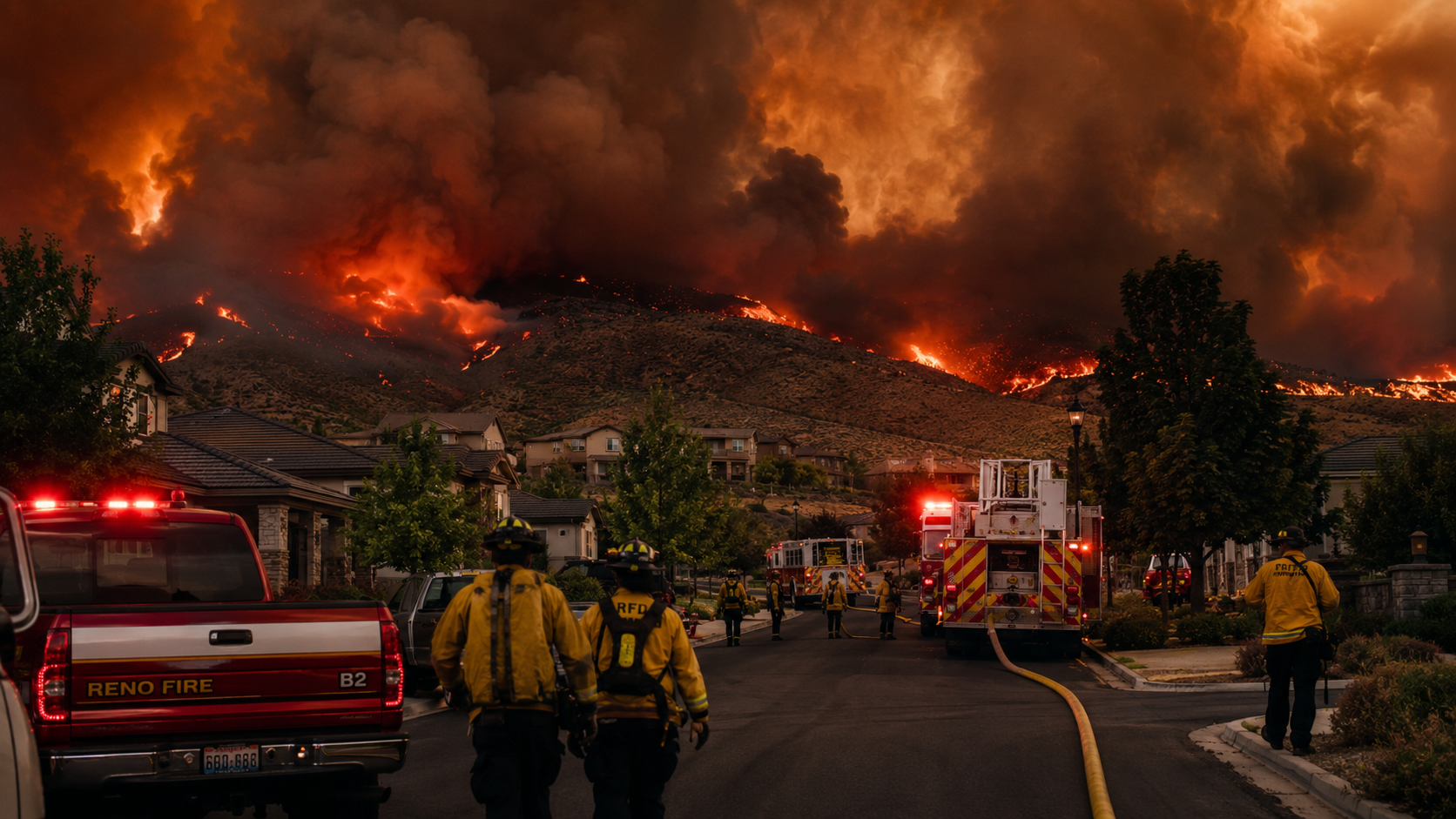 Reno bajo amenaza: el incendio Hawk obliga a evacuar a 42.000 y deja a otros 45.000 listos para salir