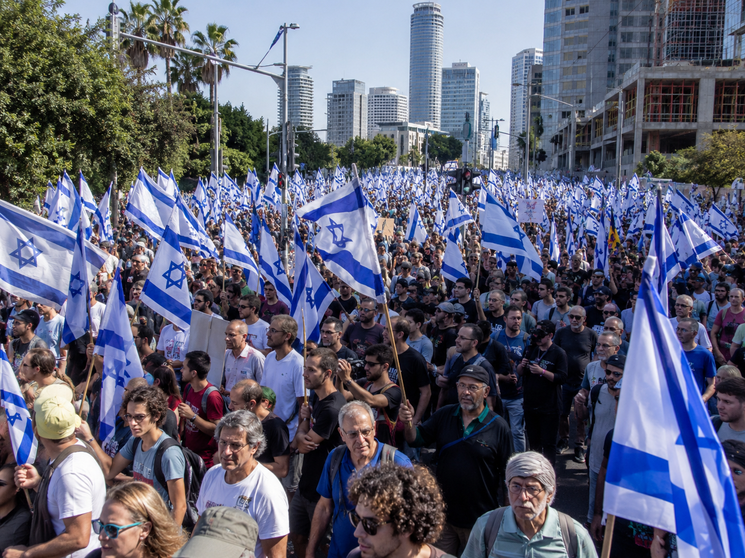 Miles marchan en Israel para exigir acuerdo de rehenes y el fin de la guerra en Gaza
