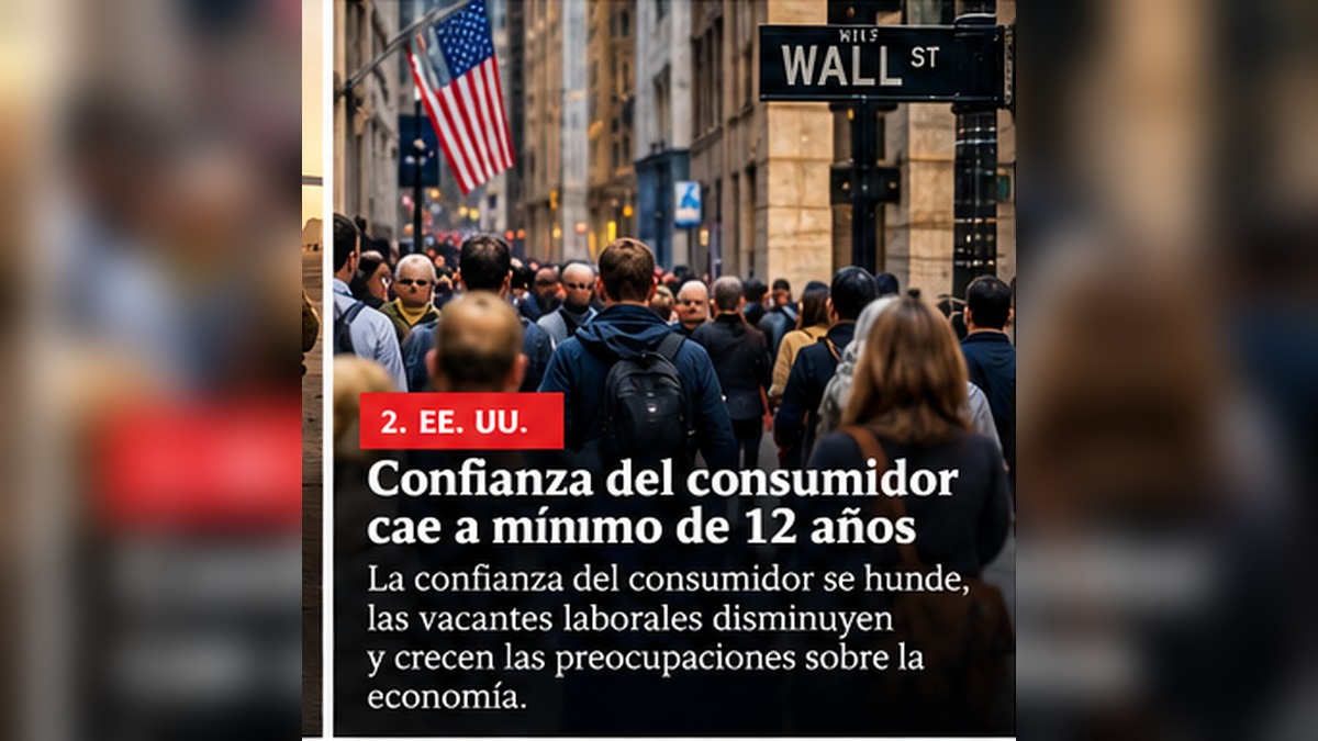 La confianza del consumidor estadounidense cae a su nivel más bajo en casi 12 años y medio
