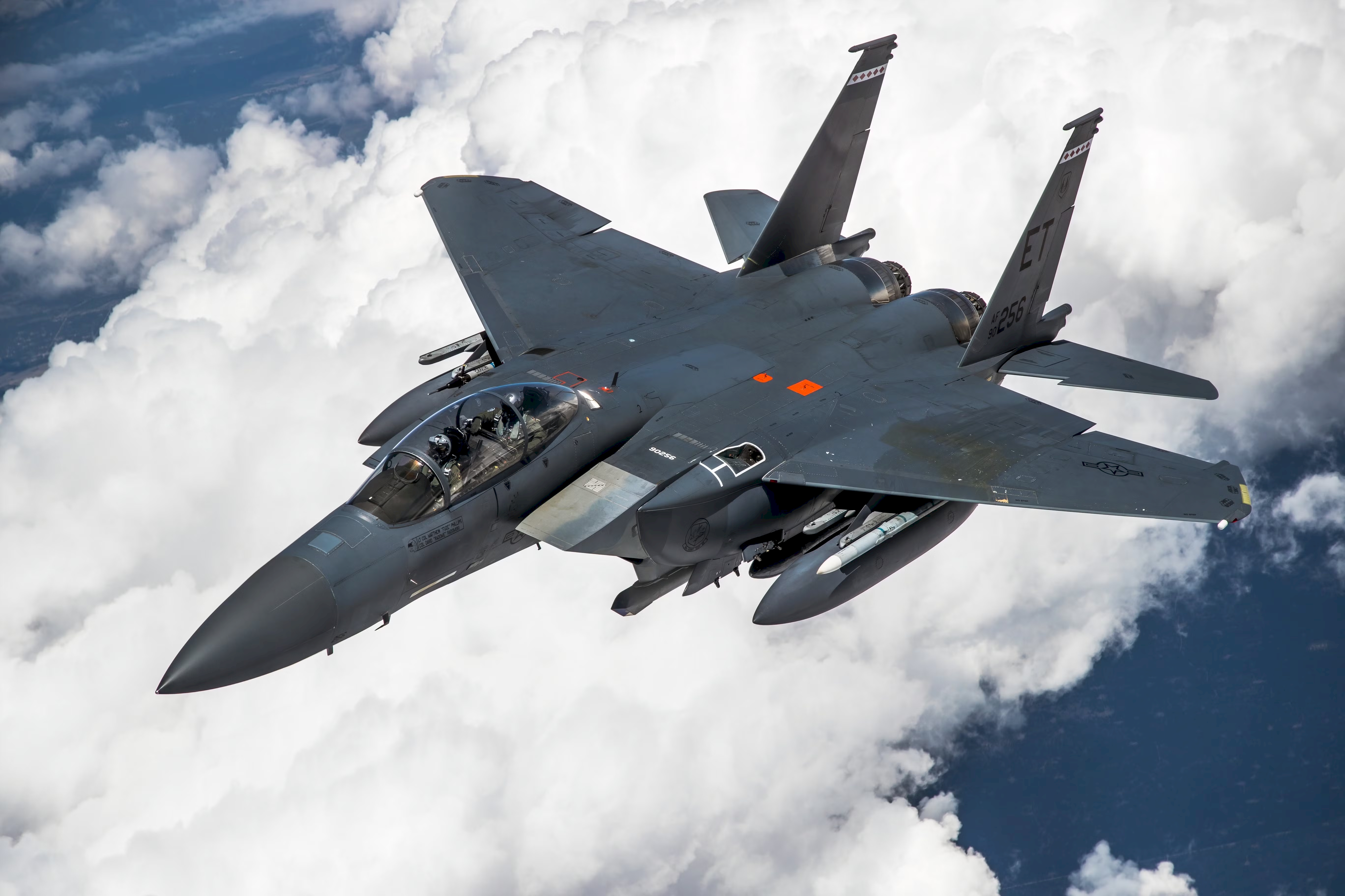 F-15 fighter jet in flight
