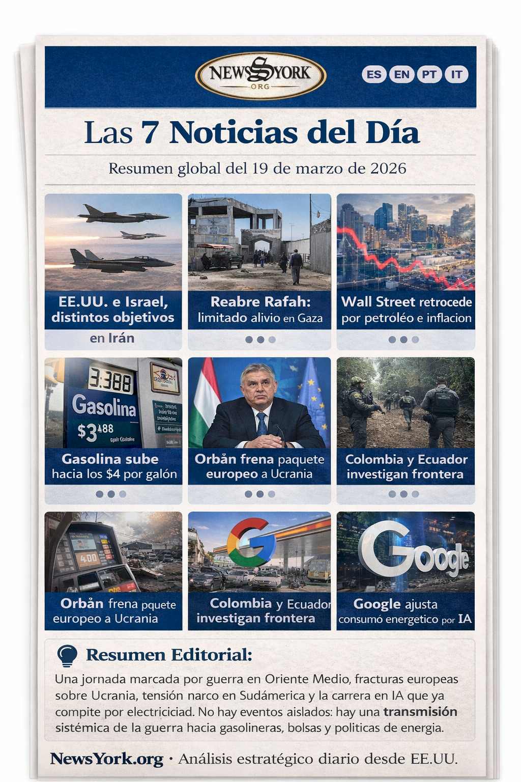Resumen de noticias del día