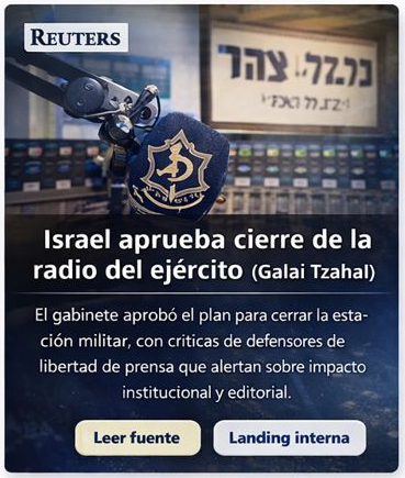 Israel: decisión sobre estación de radio militar