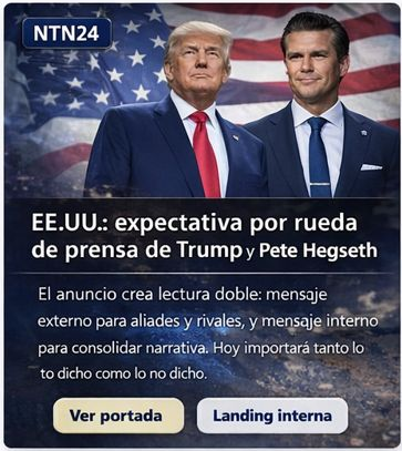 EE.UU.: expectativa por rueda de prensa Trump y Hegseth